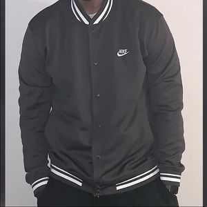 NIKE Varsity Baseball Jacket in Charcoal Gray - Size XXL